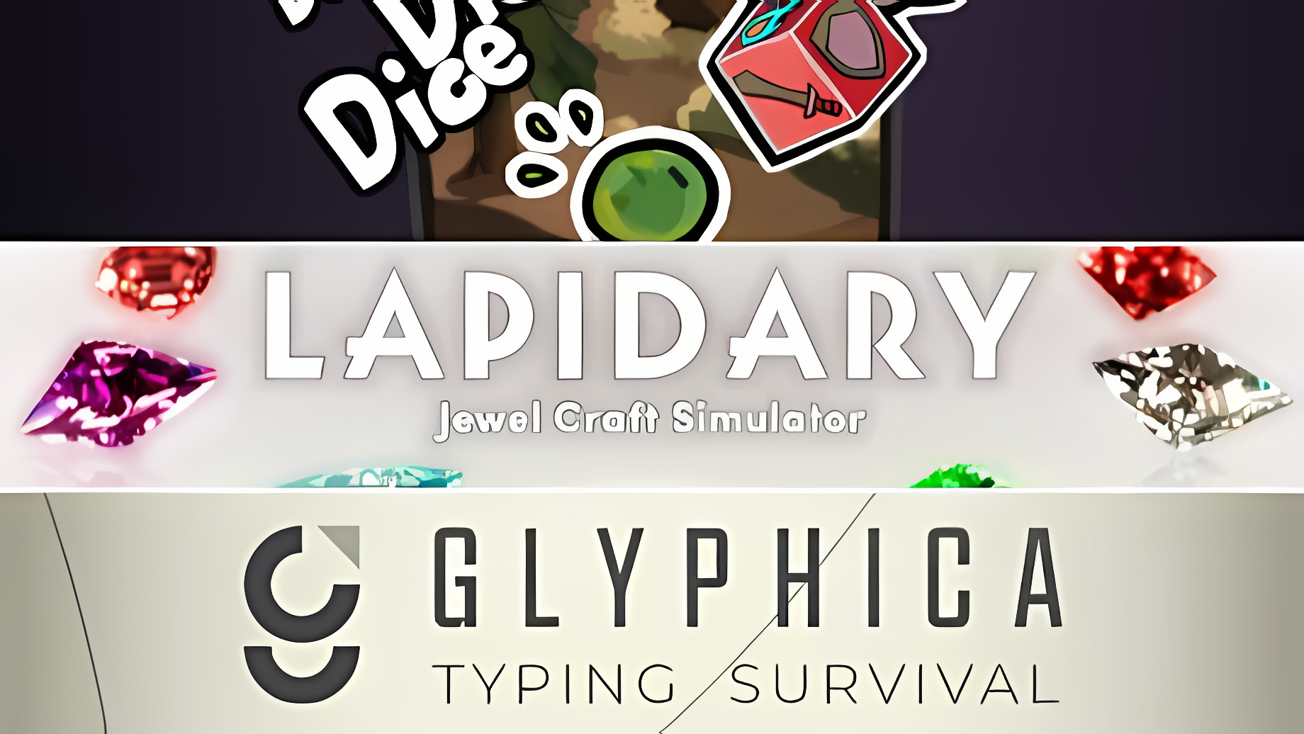 blog featureすべてがサイコロで決まる！ 見た目もサイコロ型のRPG『Dice Dice Dice: A Roll Playing Game』や『LAPIDARY: Jewel Craft Simulator』『Glyphica: Typing Survival』